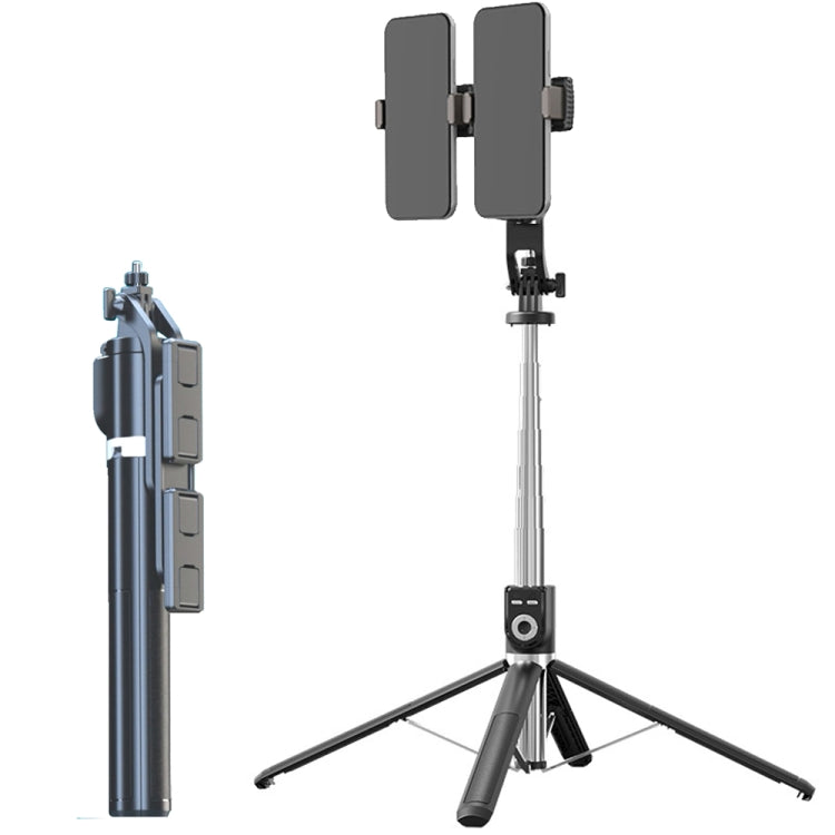 360-Degree Rotating Foldable Bluetooth Selfie Sticks Live Stand, Spec:, P220 TK (Double Clip)