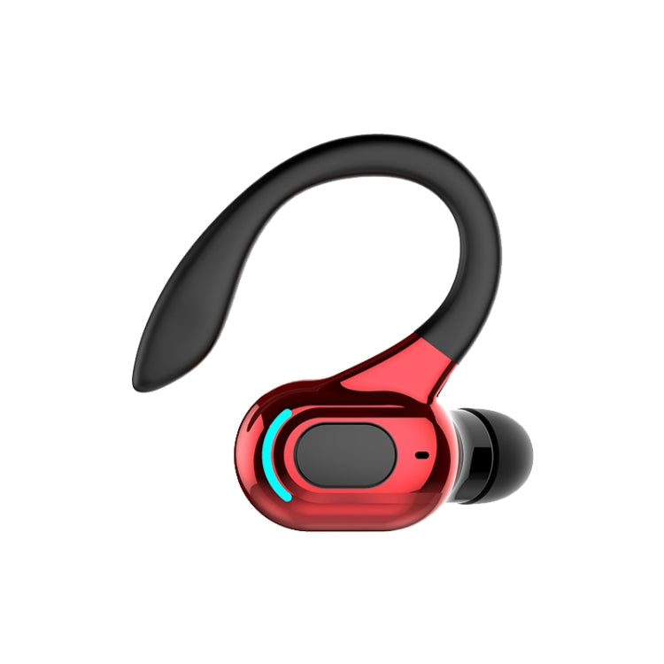 F8 Bluetooth 5.1 Ear-Mounted Stereo Wireless Sports Earphone, Single Earphone (Black+Red)