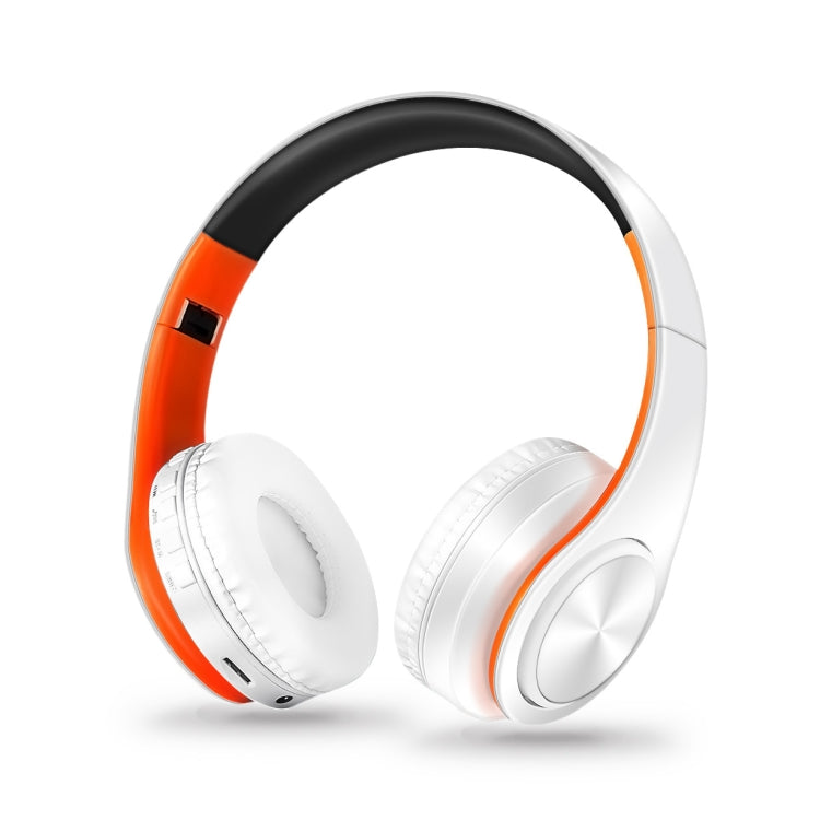 LPT660 Bluetooth Wireless Headset HIFI Stereo Sports Headphones, LPT660 (White Orange)