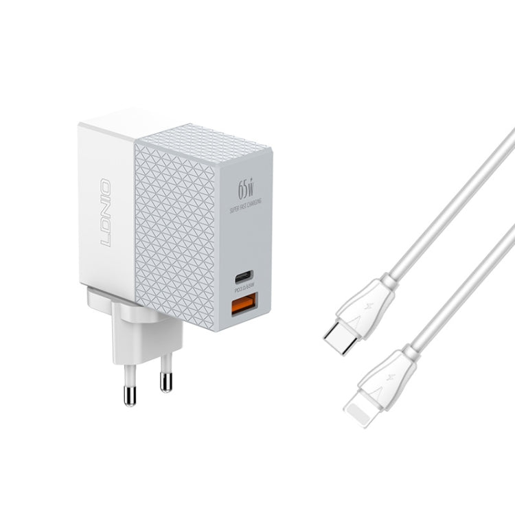 LDNIO A2620C 65W Universal Phone Tablet Charger Type-C/USB-C Port Fast Charger, 65W EU Plug