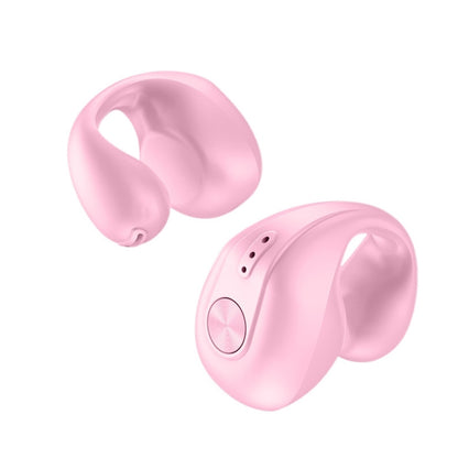 Dual Ear Bone Conduction Wireless Bluetooth Earphones Ear Clip Wear Mini Sport, Dual Ear (Pink)