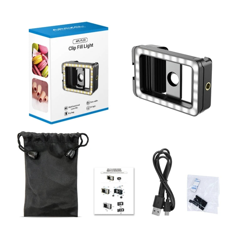 APEXEL  Multifunctional Fill Light Phone Clip With 1/4 Inch & M17 M37 Thread Tnterface, APL-FL.23