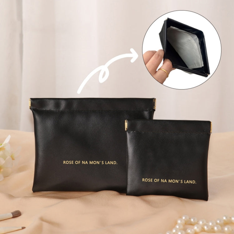 2pcs /Set PU Data Cable Earphone Storage Bag Mini Portable Lipstick Pouch Coin Purse, Large+Small