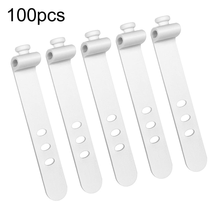 100pcs /Pack 73mm 3-Hole Silicone Cable Tie Wire Winder Organizer