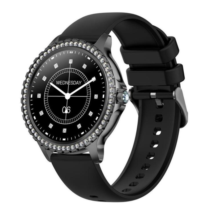 Bluetooth Calling AI Voice Assistant Life Waterproof Sports Smartwatch, Black Silicone Strap