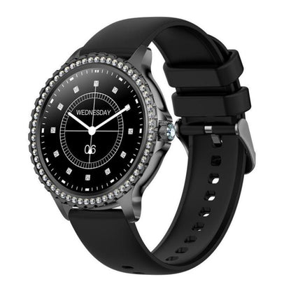Bluetooth Calling AI Voice Assistant Life Waterproof Sports Smartwatch, Black Silicone Strap