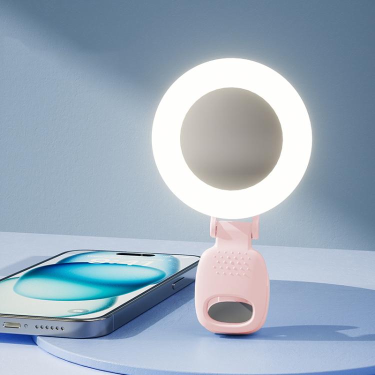Clip-On Selfie Ring Light with Mirror