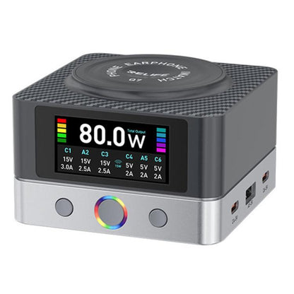 RELIFE Q7 Smart 6-Port 15W Wireless Charger Compatible With Multiple Charging Protocols, US Plug