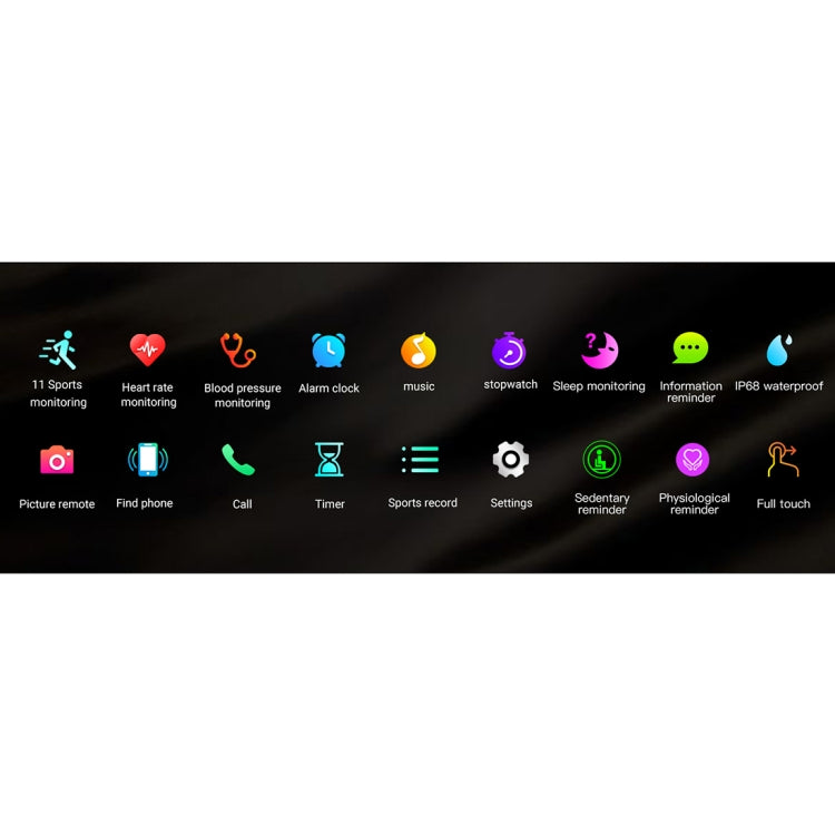 SMA-F1 1.3 inch TFT Full Touch Screen IP68 Waterproof Smart Sports Watch, Support Dynamic Heart R...