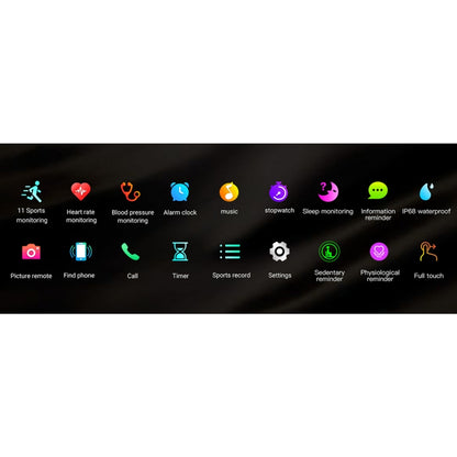 SMA-F1 1.3 inch TFT Full Touch Screen IP68 Waterproof Smart Sports Watch, Support Dynamic Heart R...