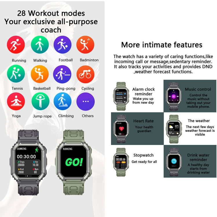 KR06 Waterproof Pedometer Sport Smart Watch
