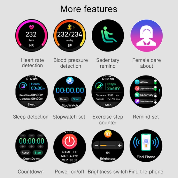 S6 1.3 inch IPS Color Screen Smart Watch