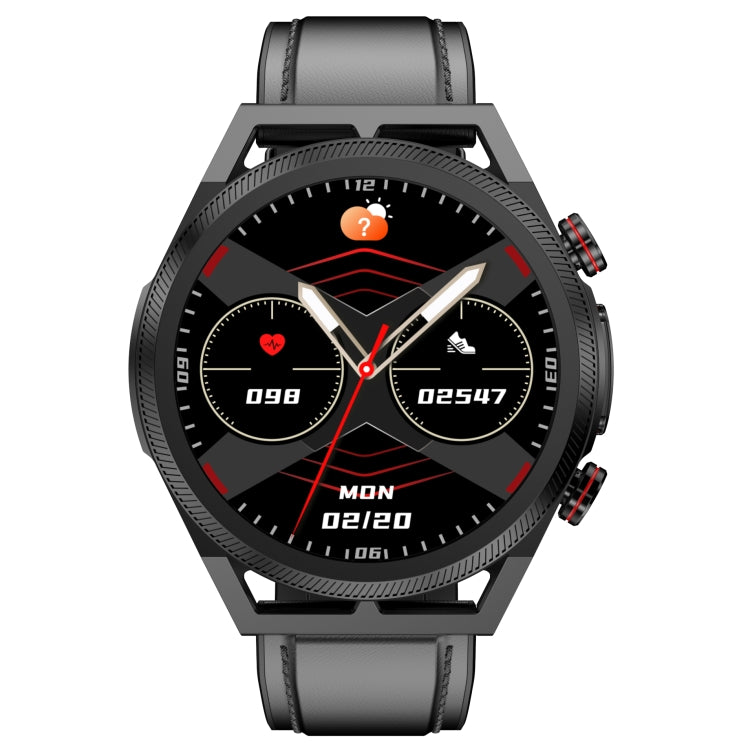 ET310 1.39 inch IPS Screen IP67 Waterproof Leather Band Smart Watch, Support Body Temperature Mon...
