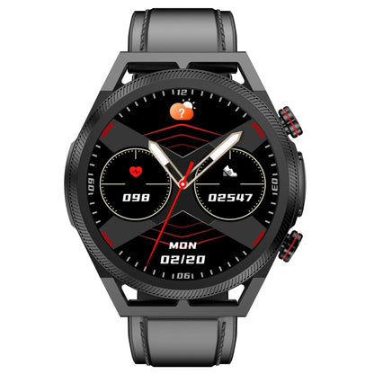 ET310 1.39 inch IPS Screen IP67 Waterproof Leather Band Smart Watch, Support Body Temperature Mon...