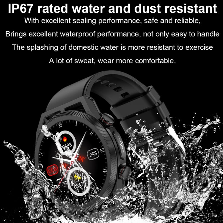 ET310 1.39 inch IPS Screen IP67 Waterproof Leather Band Smart Watch, Support Body Temperature Mon...