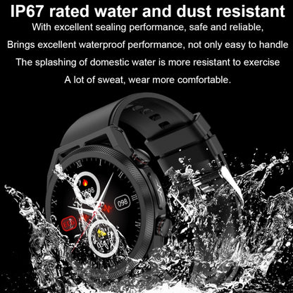 ET310 1.39 inch IPS Screen IP67 Waterproof Leather Band Smart Watch, Support Body Temperature Mon...