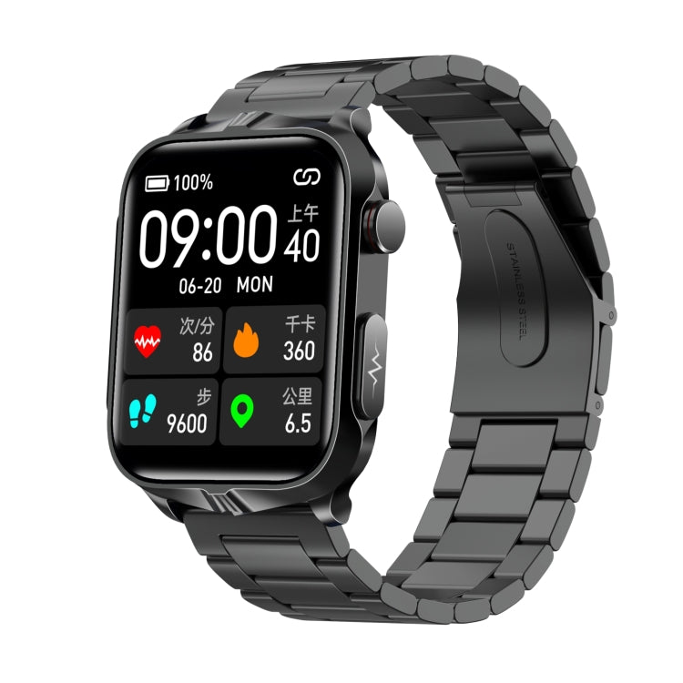 TK11P 1.83 inch IPS Screen IP68 Waterproof Steel Band Smart Watch, Support Stress Monitoring / EC...