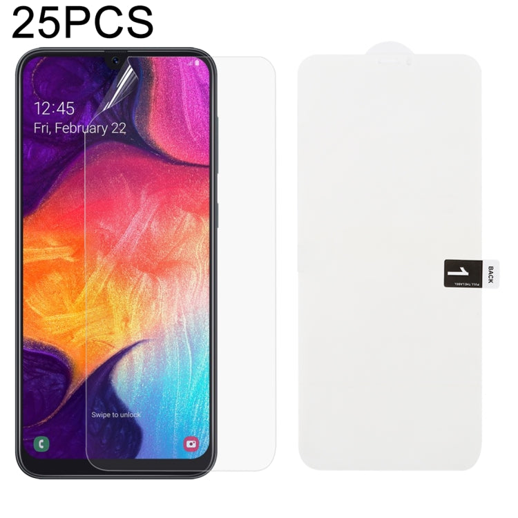 25 PCS Soft Hydrogel Film Full Cover Front Protector with Alcohol Cotton + Scratch Card for Galax...