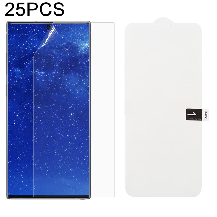 25 PCS Soft Hydrogel Film Full Cover Front Protector with Alcohol Cotton + Scratch Card for Galax...