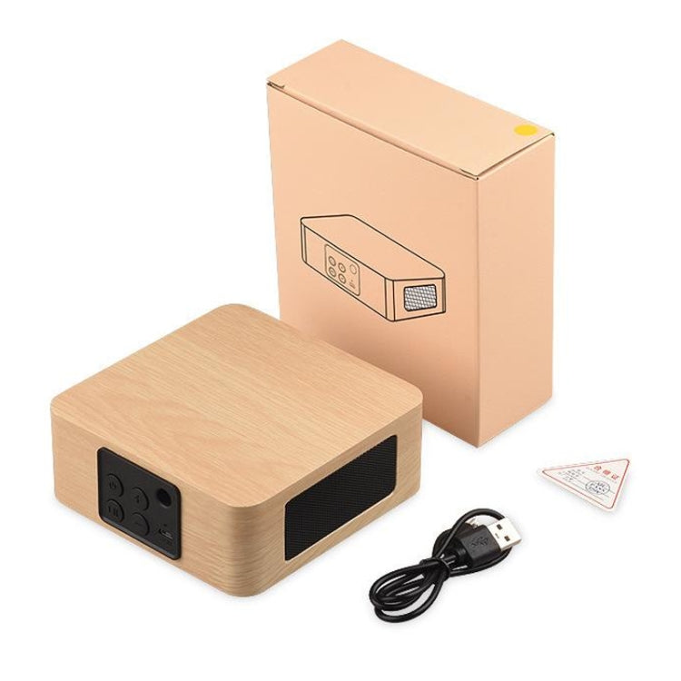 Q1A Bluetooth 4.2 Mini Wooden Double Horns Bluetooth Speaker, Q1A(Yellow Wood Texture)�����������...