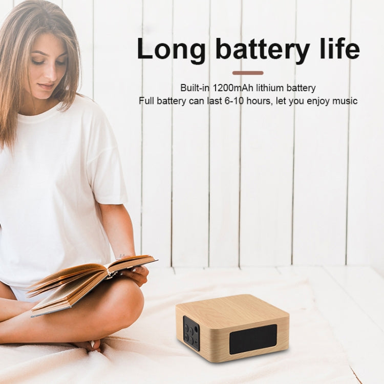 Q1A Bluetooth 4.2 Mini Wooden Double Horns Bluetooth Speaker, Q1A(Yellow Wood Texture)�����������...