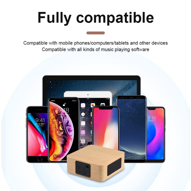 Q1A Bluetooth 4.2 Mini Wooden Double Horns Bluetooth Speaker, Q1A(Yellow Wood Texture)�����������...