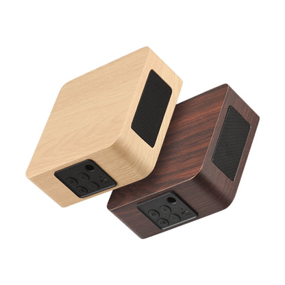 Q1A Bluetooth 4.2 Mini Wooden Double Horns Bluetooth Speaker, Q1A(Yellow Wood Texture)�����������...
