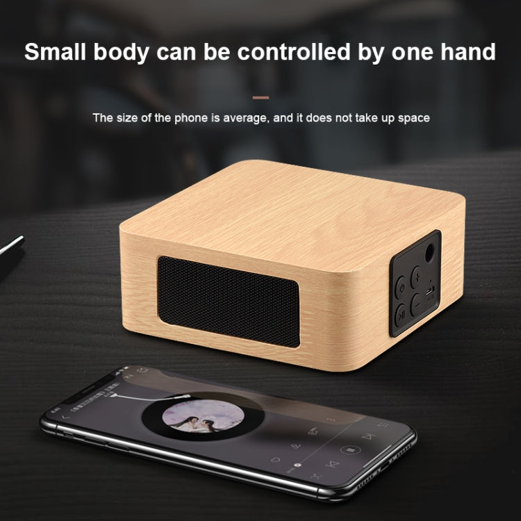 Q1A Bluetooth 4.2 Mini Wooden Double Horns Bluetooth Speaker, Q1A(Yellow Wood Texture)�����������...