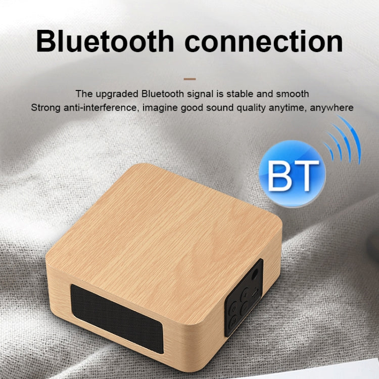 Q1A Bluetooth 4.2 Mini Wooden Double Horns Bluetooth Speaker, Q1A(Yellow Wood Texture)�����������...