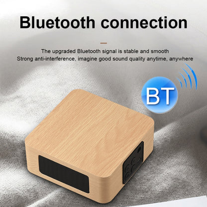 Q1A Bluetooth 4.2 Mini Wooden Double Horns Bluetooth Speaker, Q1A(Yellow Wood Texture)�����������...