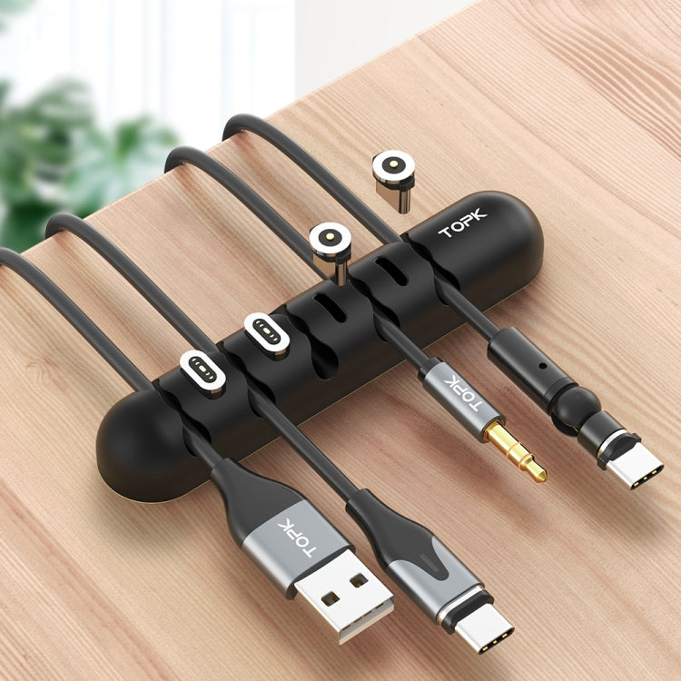 TOPK L35 Desktop Cable Organizer Data Cable Earphone Storage Cable Fixer Magnetic Head Storage Ca...