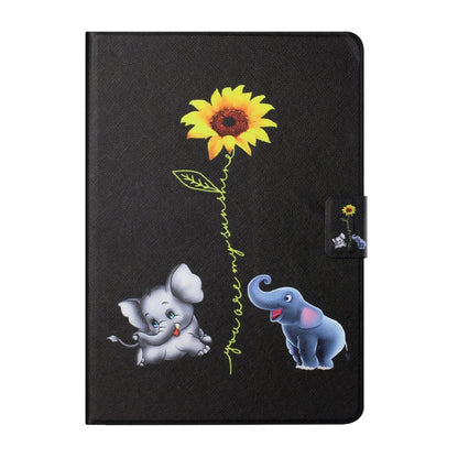 Colored Drawing Horizontal Flip Leather Case with Holder & Card Slots
