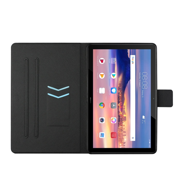 Colored Drawing Horizontal Flip Leather Case with Holder & Card Slots