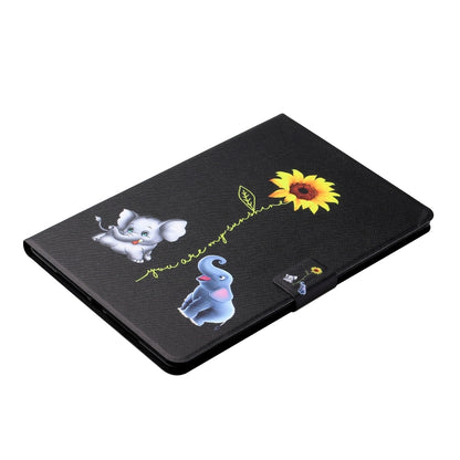 Colored Drawing Horizontal Flip Leather Case with Holder & Card Slots