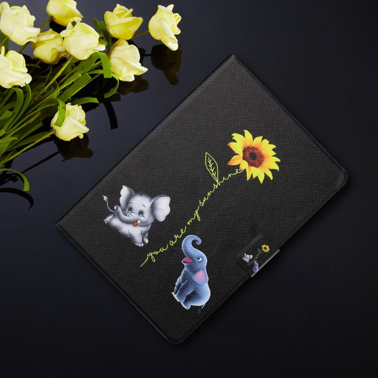 Colored Drawing Horizontal Flip Leather Case with Holder & Card Slots