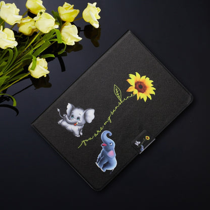 Colored Drawing Horizontal Flip Leather Case with Holder & Card Slots