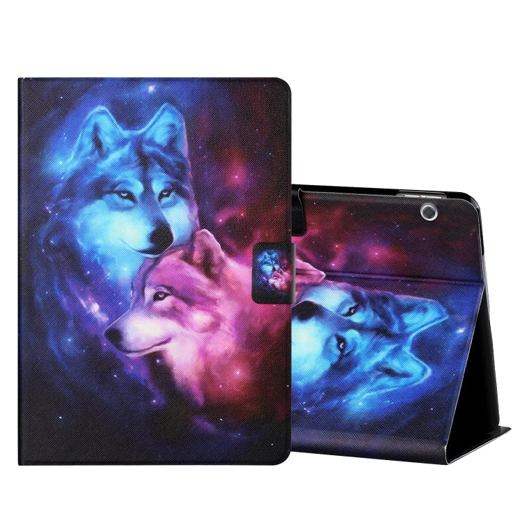 Colored Drawing Horizontal Flip Leather Case with Holder & Card Slots