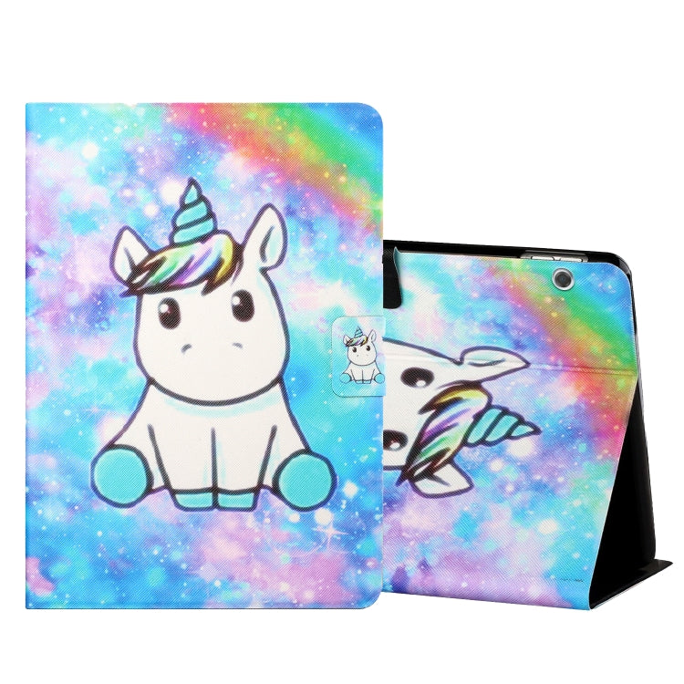 Colored Drawing Horizontal Flip Leather Case with Holder & Card Slots