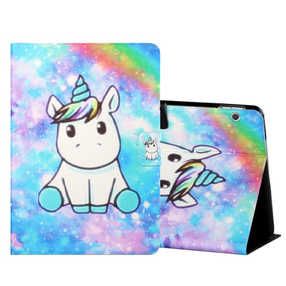 Colored Drawing Horizontal Flip Leather Case with Holder & Card Slots