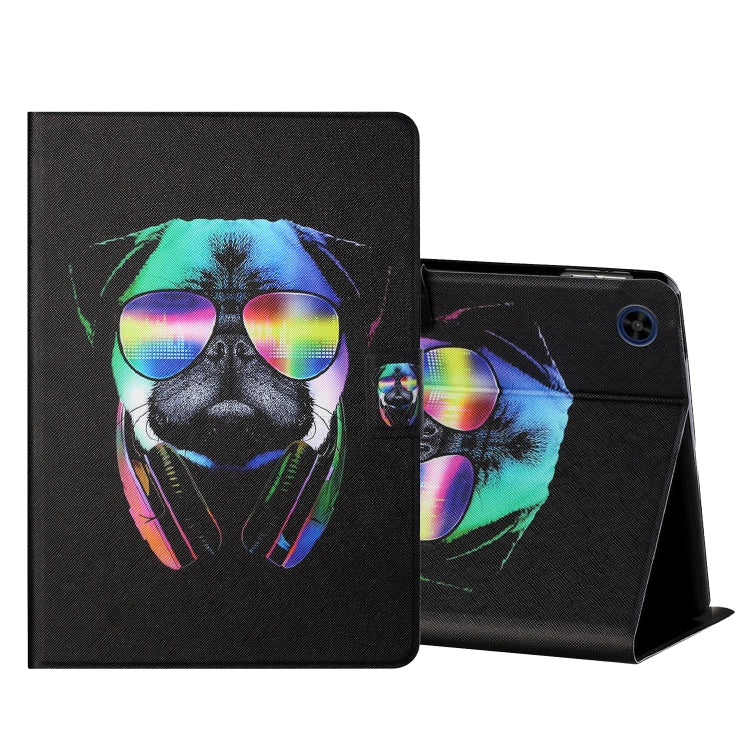 Colored Drawing Horizontal Flip Leather Case with Holder & Card Slots