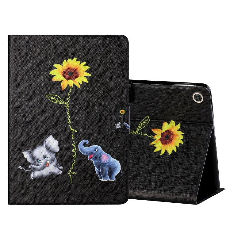 Colored Drawing Horizontal Flip Leather Case with Holder & Card Slots