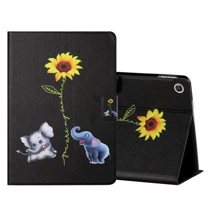 Colored Drawing Horizontal Flip Leather Case with Holder & Card Slots