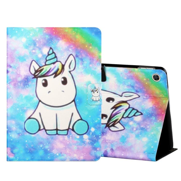 Colored Drawing Horizontal Flip Leather Case with Holder & Card Slots