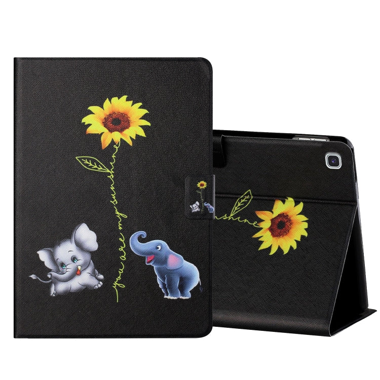 Colored Drawing Horizontal Flip Leather Case with Holder & Card Slots