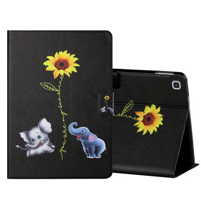 Colored Drawing Horizontal Flip Leather Case with Holder & Card Slots