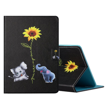 Colored Drawing Horizontal Flip Leather Case with Holder & Card Slots
