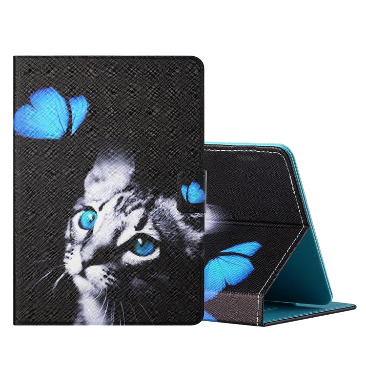 Colored Drawing Horizontal Flip Leather Case with Holder & Card Slots