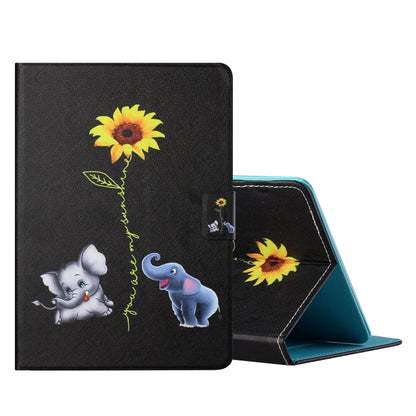 Colored Drawing Horizontal Flip Leather Case with Holder & Card Slots