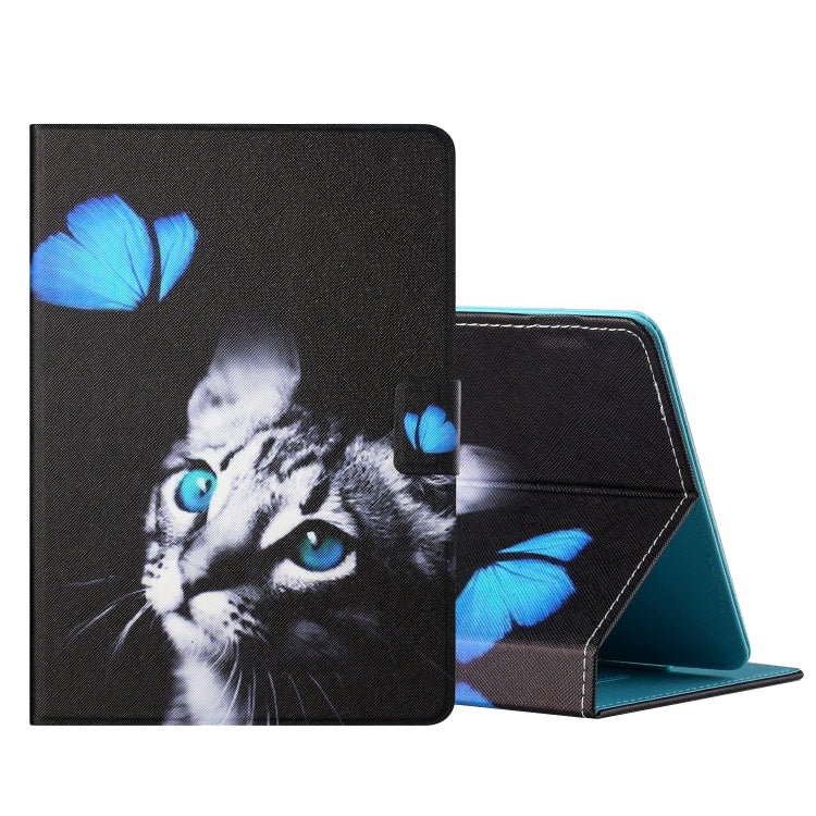 Colored Drawing Horizontal Flip Leather Case with Holder & Card Slots