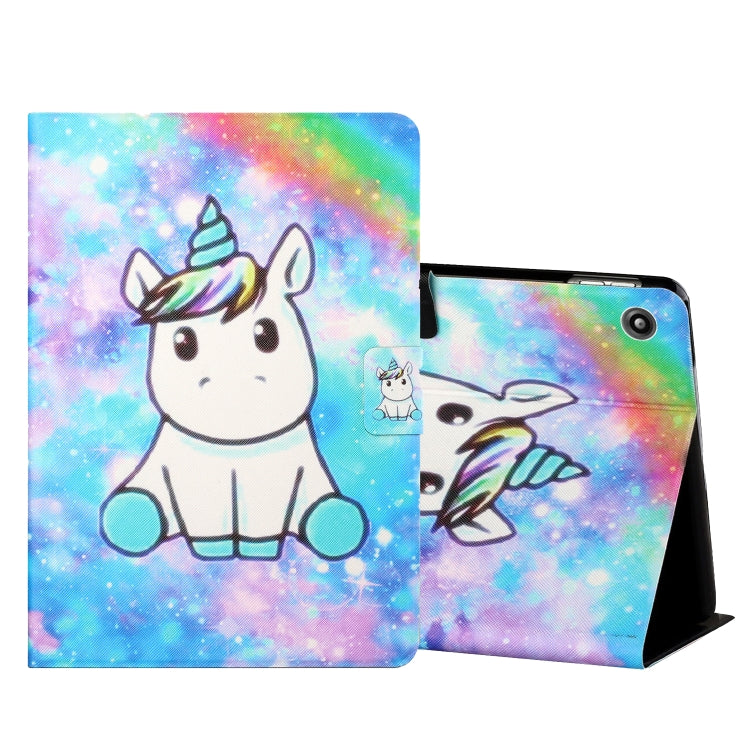 Colored Drawing Horizontal Flip Leather Case with Holder & Card Slots